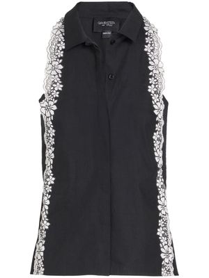 Giambattista Valli lace-detail sleeveless blouse - Black