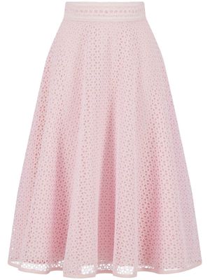 Giambattista Valli lace-embroidered A-line skirt - Pink