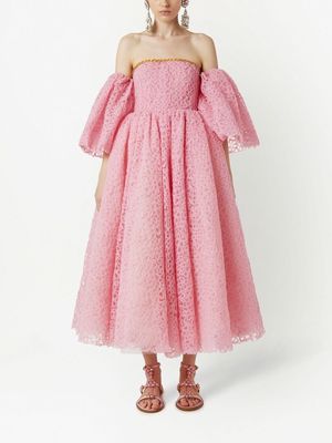 Giambattista Valli lace-embroidered midi dress - Pink