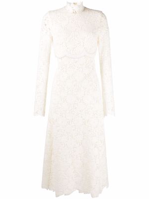 Giambattista Valli lace high-neck dress - White