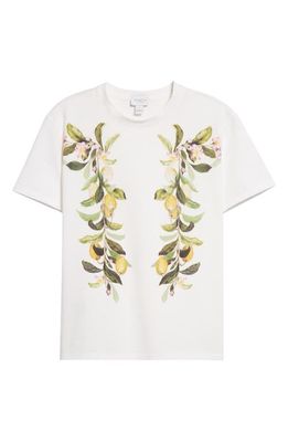 Giambattista Valli Lemon Tree Cotton Graphic T-Shirt in White