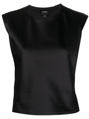 Giambattista Valli logo-embroidered sleeveless blouse - Black