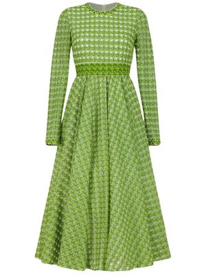 Giambattista Valli long-sleeve macramé dress - Green