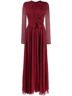 Giambattista Valli long-sleeve silk maxi dress - Red