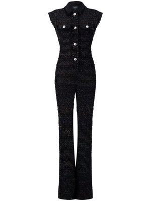 Giambattista Valli metallic-threading bouclé jumpsuit - Black