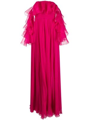 Giambattista Valli off-shoulder ruffled maxi dress - Pink