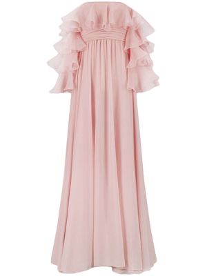 Giambattista Valli off-shoulder ruffled silk gown - Pink