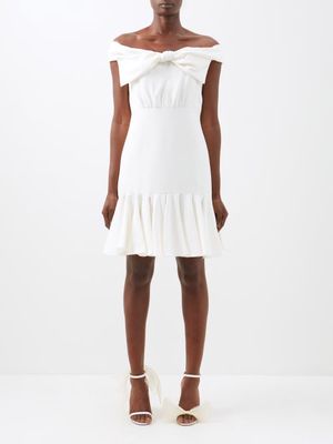Giambattista Valli - Off-the-shoulder Bow-front Crepe Mini Dress - Womens - Ivory