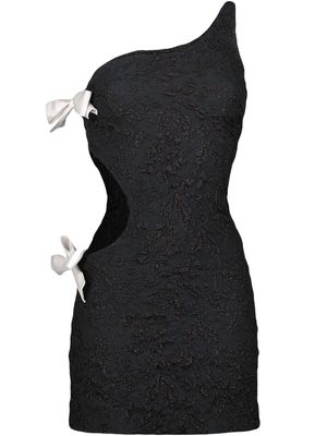 Giambattista Valli one-shoulder bow-detail dress - Black