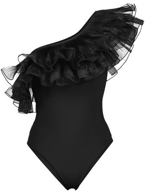 Giambattista Valli one-shoulder ruffled swimsuit - Black