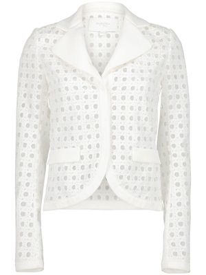 Giambattista Valli open-knit single-breasted blazer - White