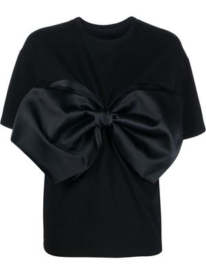 Giambattista Valli oversize-bow detail T-shirt - Black
