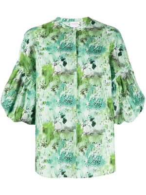 Giambattista Valli oversized-sleeve blouse - Green