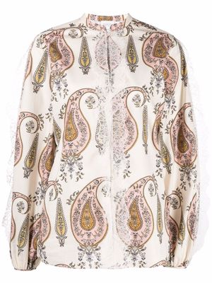 Giambattista Valli paisley-print puff-sleeve blouse - Neutrals