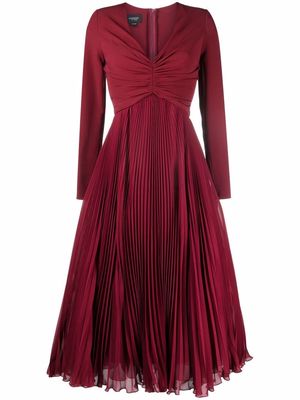 Giambattista Valli pleated A-line dress - Red