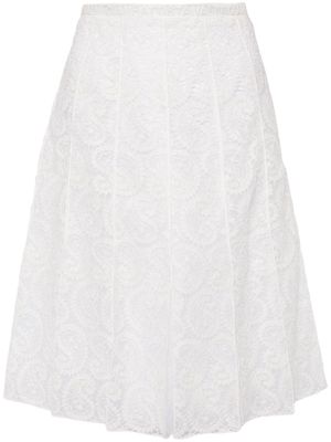 Giambattista Valli pleated lace skirt - White