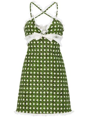 Giambattista Valli polka-dot bow-detail dress - Green