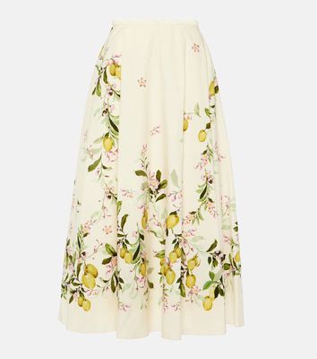 Giambattista Valli Printed cotton poplin midi skirt