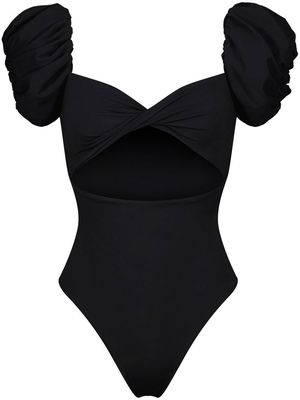 Giambattista Valli puff-sleeve swimsuit - Black