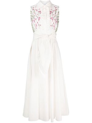 Giambattista Valli Ramage belted sleeveless dress - White