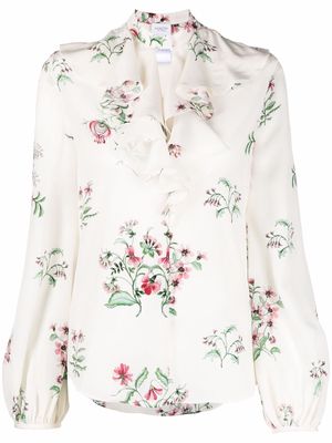 Giambattista Valli ruffle-collar long-sleeve blouse - White
