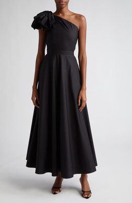 Giambattista Valli Ruffle One-Shoulder Dress in Black