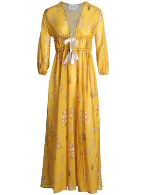 Giambattista Valli Saffron floral-print maxi dress - Yellow