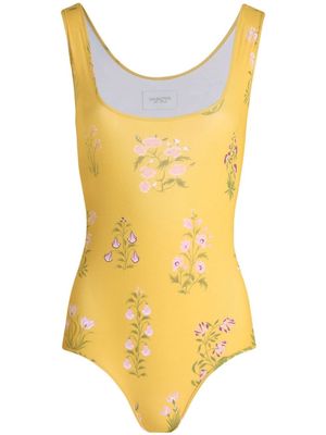 Giambattista Valli Saffron floral-print swimsuit - Yellow