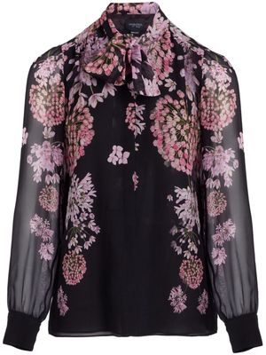 Giambattista Valli Saint Rémy-print silk blouse - Black