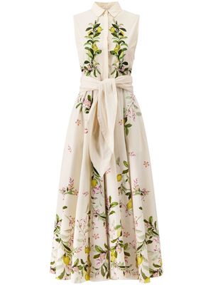 Giambattista Valli Saint-Tropez floral-print midi dress - Neutrals