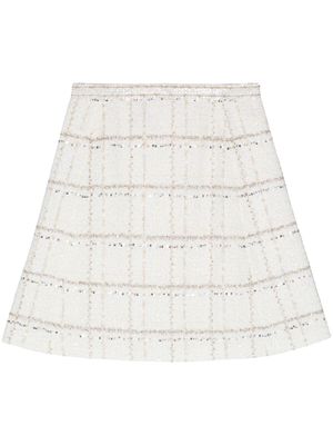 Giambattista Valli sequin-detailing tweed skirt - Neutrals