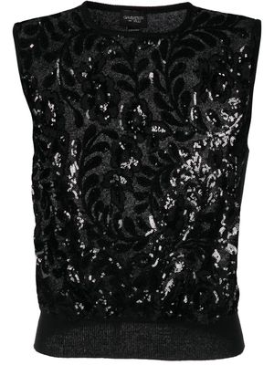 Giambattista Valli sequin-embellished sleeveless top - Black