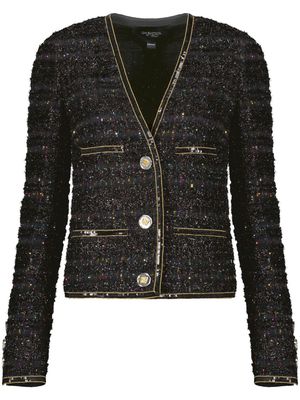 Giambattista Valli sequin-embellished tweed jacket - Black