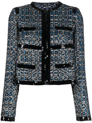 Giambattista Valli sequinned tweed jacket - Blue
