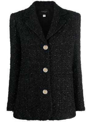Giambattista Valli single-breasted tweed blazer - Black