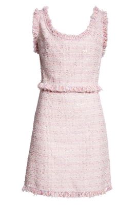 Giambattista Valli Sleeveless Tweed Sheath Dress in Pink/Multi