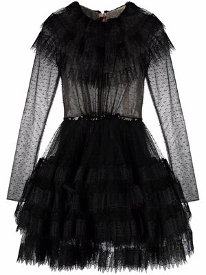 Giambattista Valli tiered tulle dress - Black