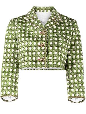 Giambattista Valli Treillage cropped jacket - Green