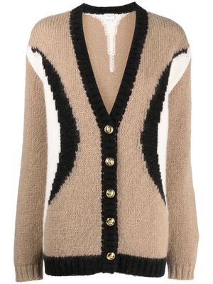 Giambattista Valli tri-tone knitted cardigan - Brown