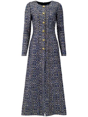 Giambattista Valli tweed A-line cotton maxi dress - Blue