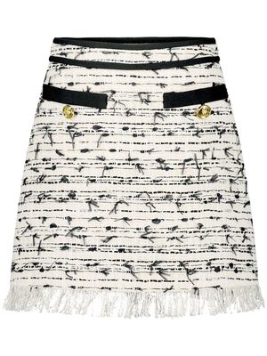 Giambattista Valli tweed A-line skirt - White