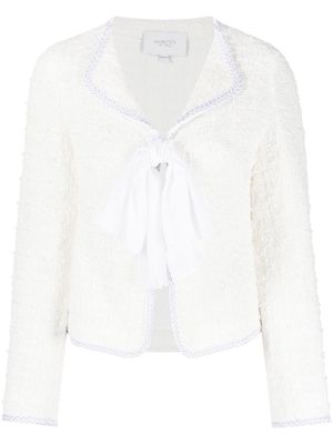 Giambattista Valli tweed braided-trim jacket - White