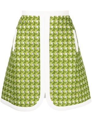 Giambattista Valli tweed woven mini skirt - Green