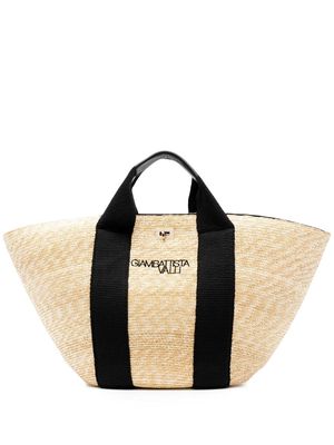 Giambattista Valli woven raffia beach bag - Neutrals