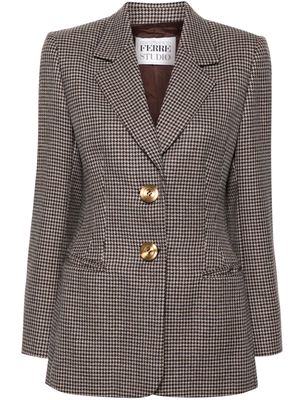 Gianfranco Ferré Pre-Owned 1980s houndstooth-pattern blazer - Neutrals