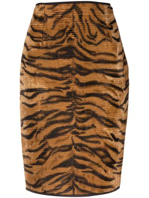 Gianfranco Ferré Pre-Owned 1990s animal-print pencil skirt - Brown