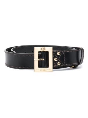 Gianfranco Ferré Pre-Owned 1990s logo-buckle leather belt - Black