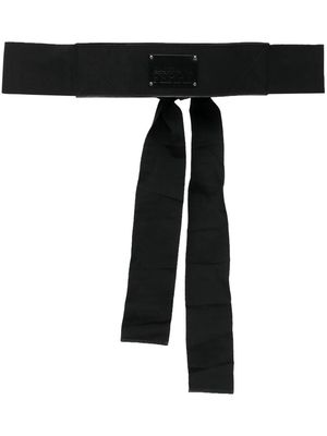 Gianfranco Ferré Pre-Owned 1990s logo-patch silk belt - Black