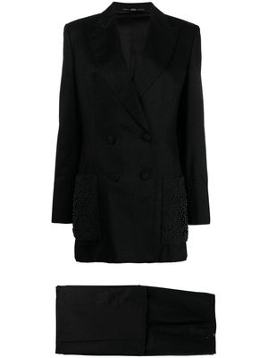 Gianfranco Ferré Pre-Owned 1990s metallic-threading double-breasted suit - Black