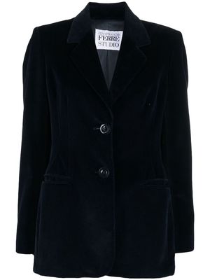 Gianfranco Ferré Pre-Owned 1990s notch lapels velvet blazer - Blue